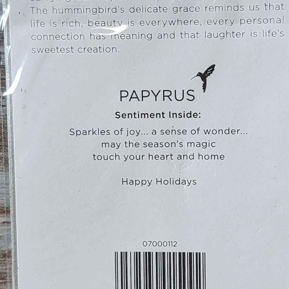 Papyrus Ingrid K Zinger Harris Red Glitter Snowflake Holiday Greeting Card